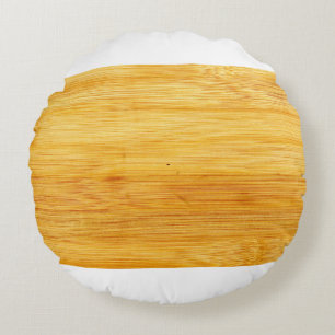 Wood bamboo background texture round pillow
