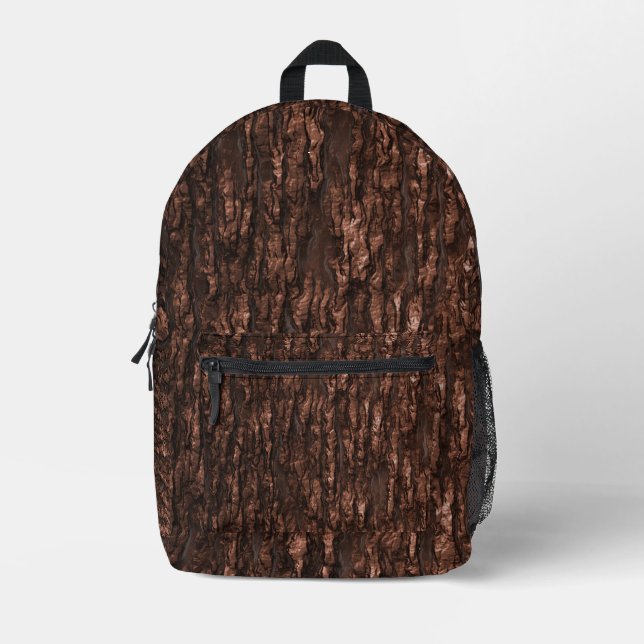 Wood Bark Camo Printed Backpack (Front)