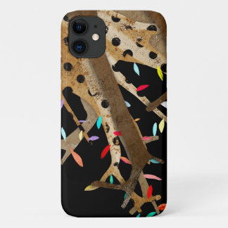 Wood Bark Polka Dots Wedding Tree iPhone 11 Case