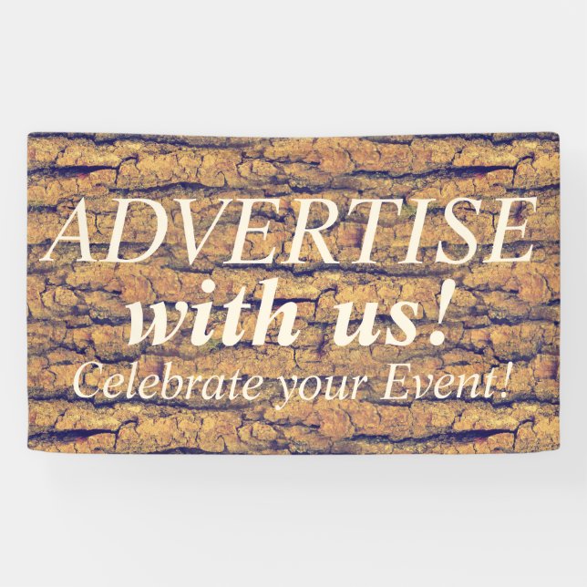 WOOD BARK seamless pattern + your ideas Banner (Horizontal)