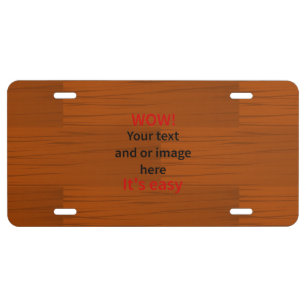 Wood Base Lyer Add Your own Text License Plate