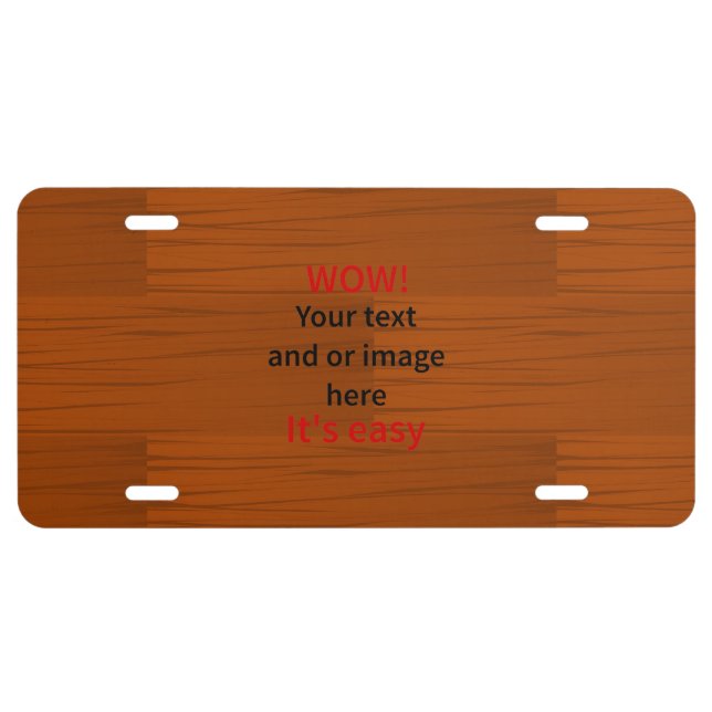 Wood Base Lyer Add Your own Text License Plate (Front)