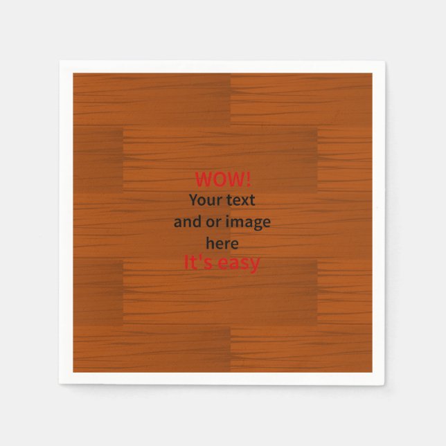Wood Base Lyer Add Your own Text Paper Napkins (Front)