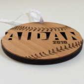 Wood Baseball Ornament for Christmas Team Gifts (Bottom Front)