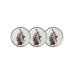 Wood bass player golf ball marker