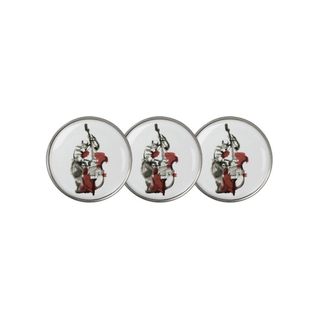 Wood bass player golf ball marker (3 Up)