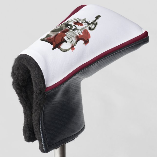 Wood bass player golf head cover (3/4 Front)