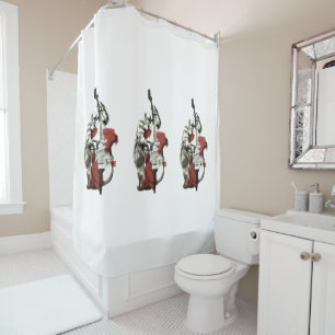 Wood bass player shower curtain