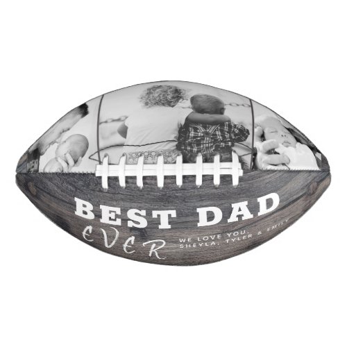  Wood Best Dad Fathers Day 3 Photo Collage Football