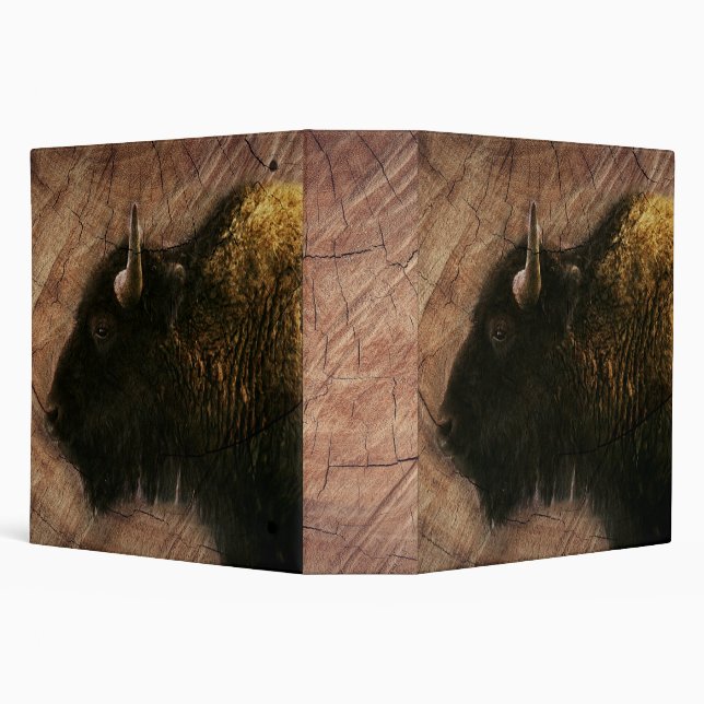 Wood Bison Buffalo 3 Ring Binder (Background)