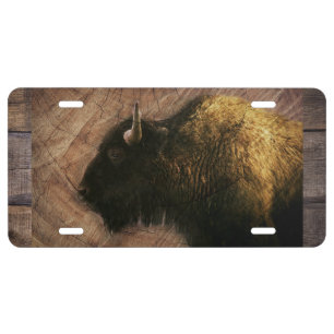 Wood Bison Buffalo License Plate