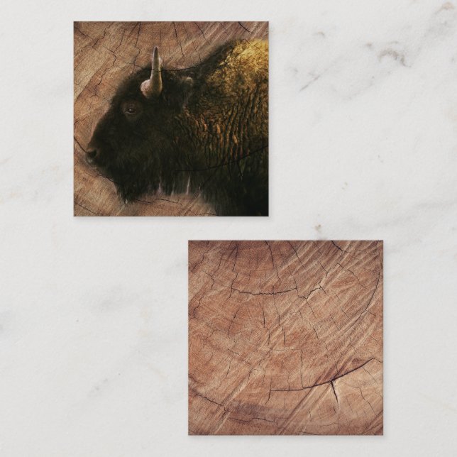 Wood Bison Buffalo Note Card (Front/Back)