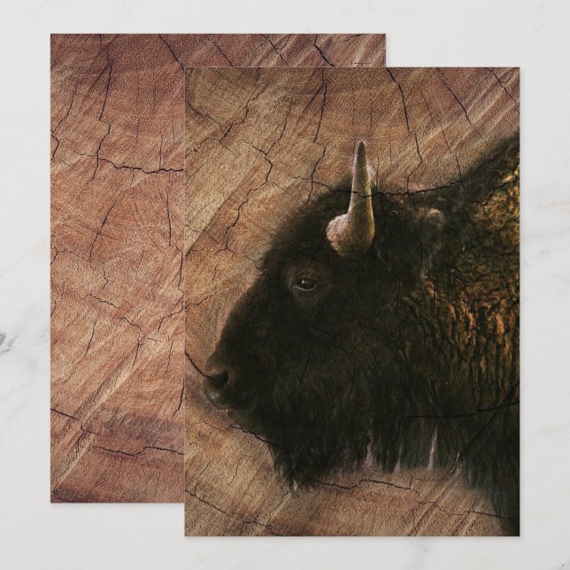 Wood Bison Buffalo Save The Date (Front/Back)