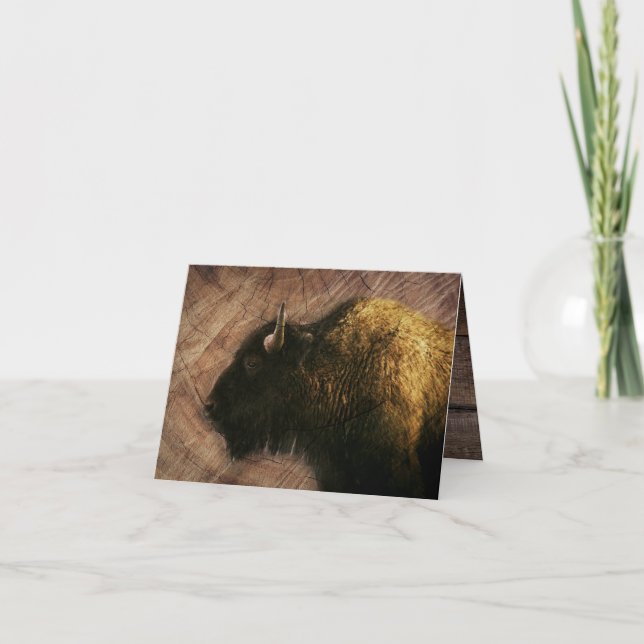 Wood Bison Buffalo Thank You Card (Front)