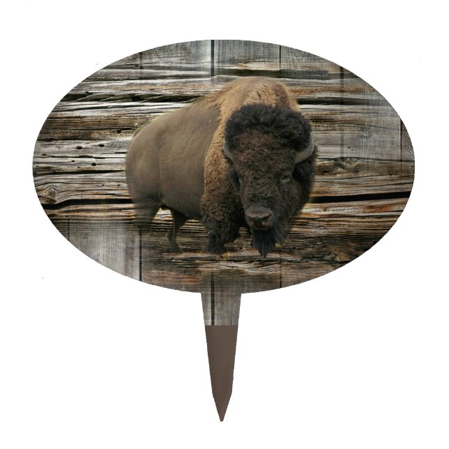 Wood Bison Cake Topper (Front)
