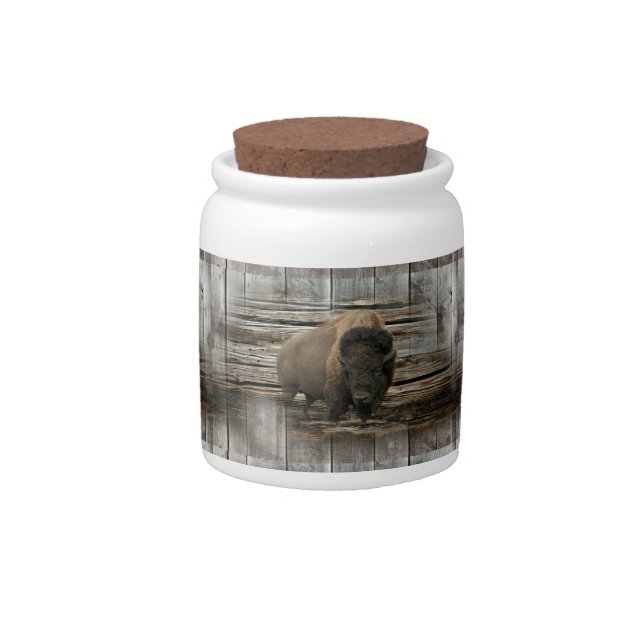 Wood Bison Candy Jar (Front)