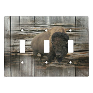Wood Bison Light Switch Cover