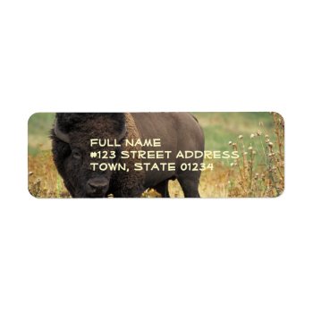 Wood Bison Return Address Label by WildlifeAnimals at Zazzle