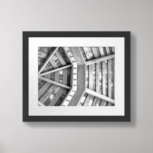 Wood Black And White Photograph Framed Art