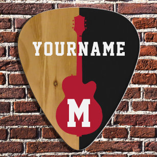 Wood / black cool personalized guitar pick