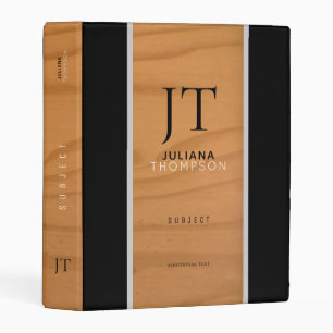 Wood & black mini binder