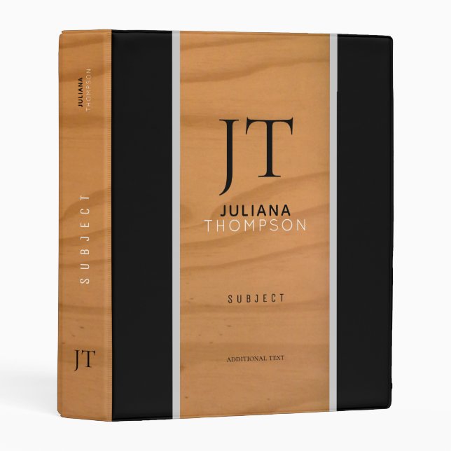 Wood & black mini binder (Front/Spine)