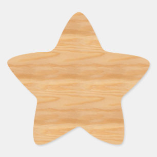 Wood Blank Elegant Design Modern Stylish Template Star Sticker