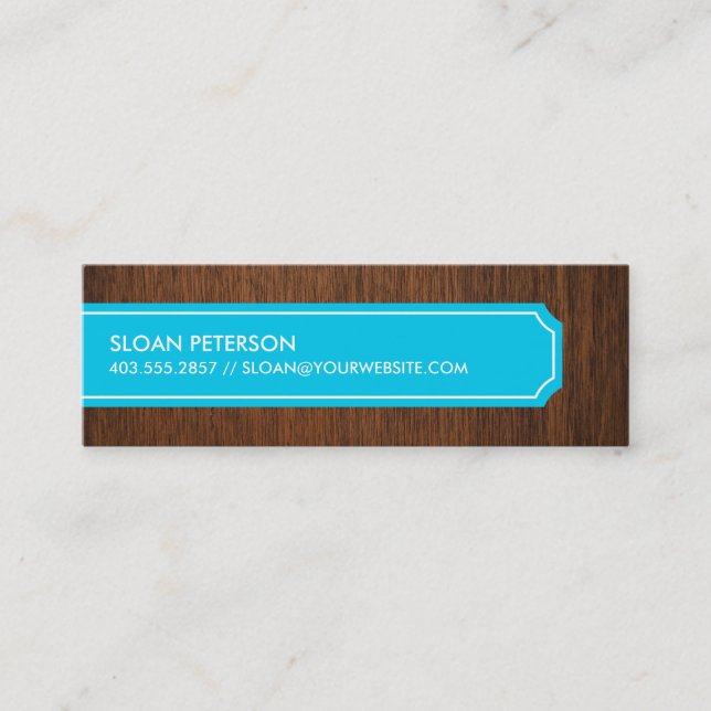 Wood Blue Calling Card (Front)