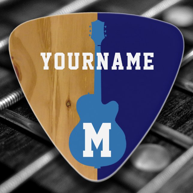 Wood Blue cool personalized Guitar Pick (Creator Uploaded)