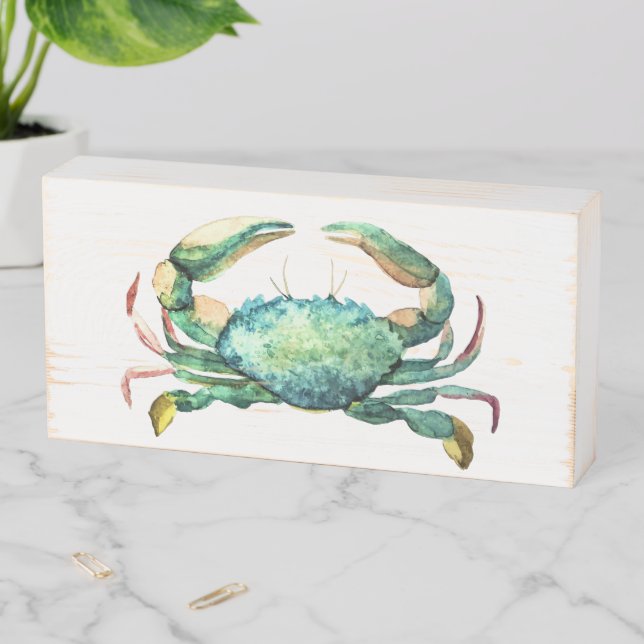 Wood Blue Crab Sign (In Situ Horizontal)