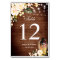 Wood & Blush Roses Greenery Wedding Table Number