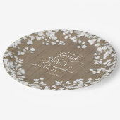 Wood Board Bridal Shower Decor Script Babys Breath Paper Plates (Angled)