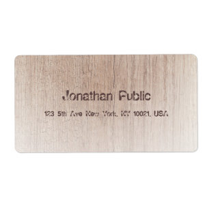 Wood Board Look Distressed Text Template Shipping Label