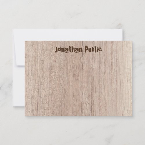 Wood Board Plank Look Elegant Distressed Text Note Card