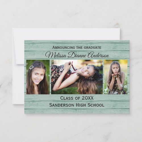 Wood Boards Background _ 3x5  Graduation Party Invitation