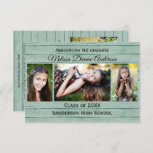Wood Boards Background - 3x5  Graduation Party Invitation (Front/Back)