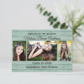 Wood Boards Background - 3x5  Graduation Party Invitation (Standing Front)