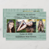 Wood Boards Background - Graduation Party Invitation (Front/Back)