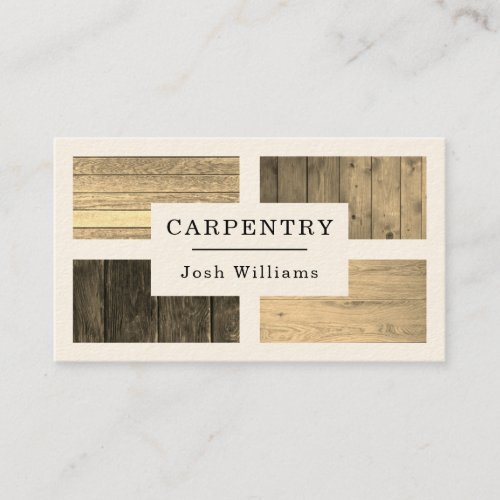 Wood boards pattern tan tone business card