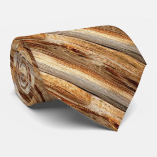 Wood Boards Print Tie
