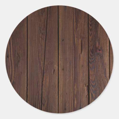 Wood Boards Wood Wall Texture Classic Round Sticker