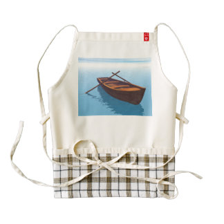 Wood boat - 3D render Zazzle HEART Apron