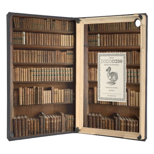 Wood Bookshelf with Books iPad Air Cases (Front (Open))