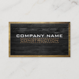 Wood Border Construction Elegant Wooden Look #11 Business Card