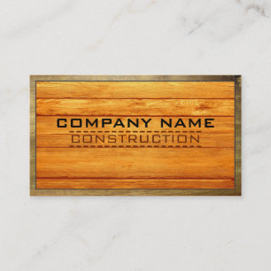 Wood Border Construction Elegant Wooden Look #18 Business Card