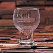 Wood Bottle Opener Set and 16 oz. Round Beer Glass (Front)