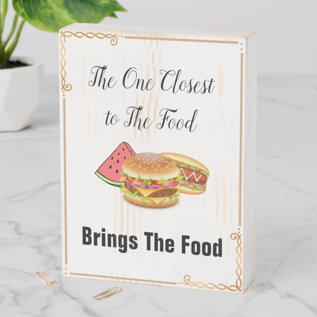 Wood Box Art-The One Closest to the Food Brings... (In Situ Vertical)