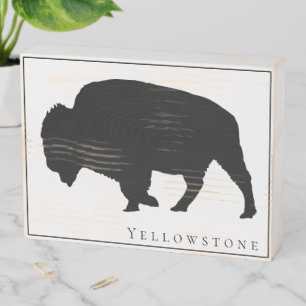 Wood Box Art-Yellowstone Buffalo