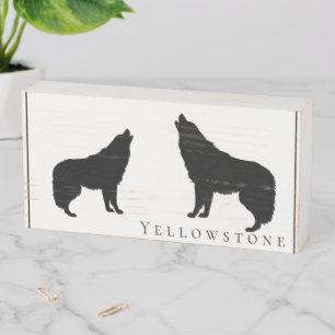Wood Box Art-Yellowstone Wolf