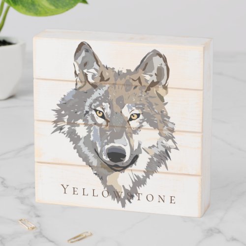 Wood Box Art_Yellowstone Wolf